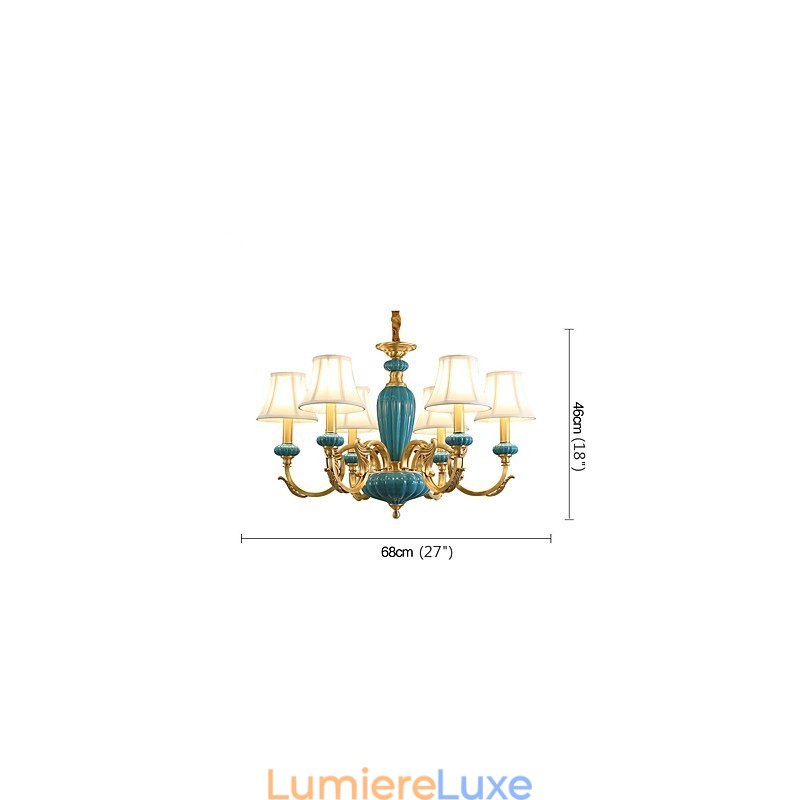 Lustre tout en cuivre Lustre décoratif en jade