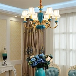 Lustre tout en cuivre Lustre décoratif en jade