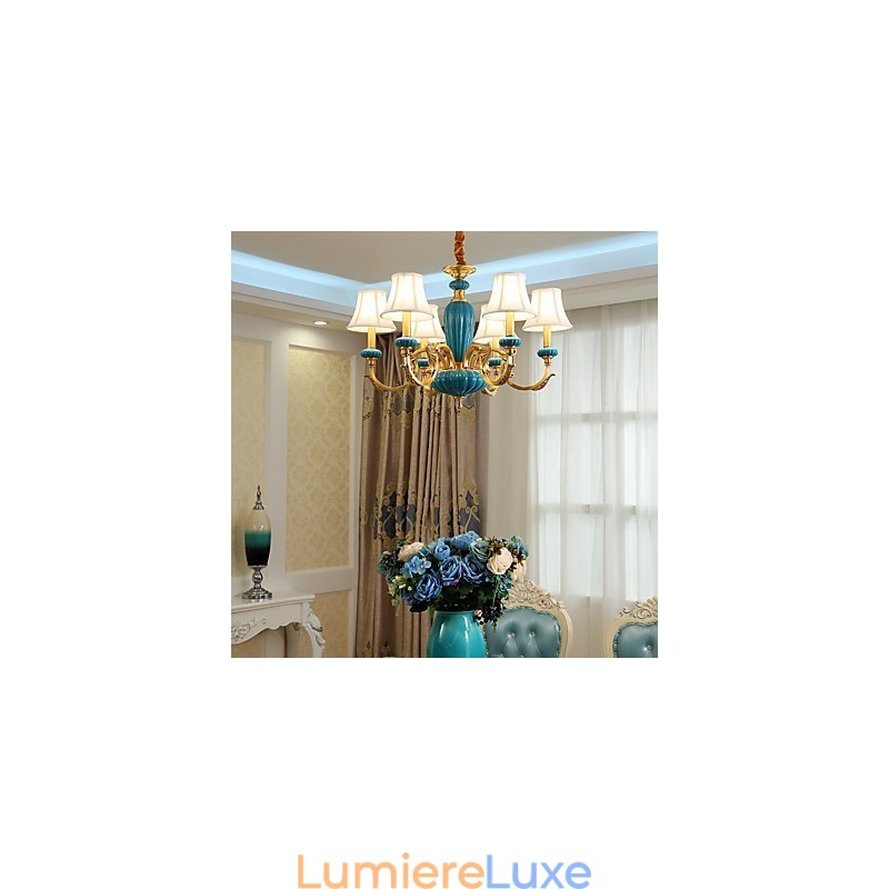 Lustre tout en cuivre Lustre décoratif en jade
