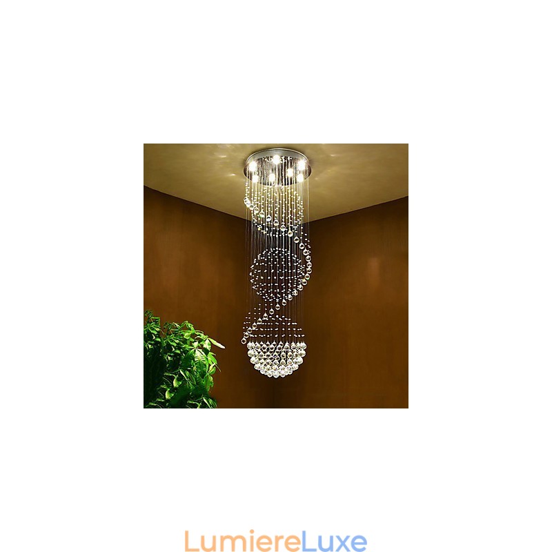 Lustre suspendu en cristal pour plafond, éclairage d'intérieur, luminaires pour escaliers