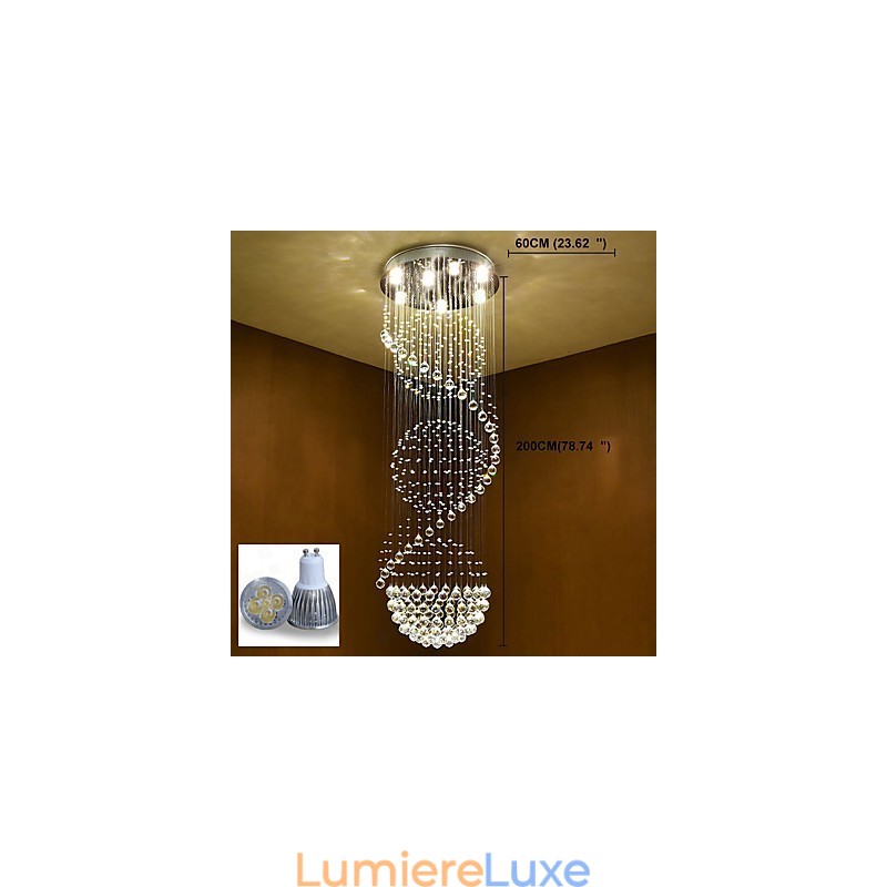Lustre suspendu en cristal pour plafond, éclairage d'intérieur, luminaires pour escaliers