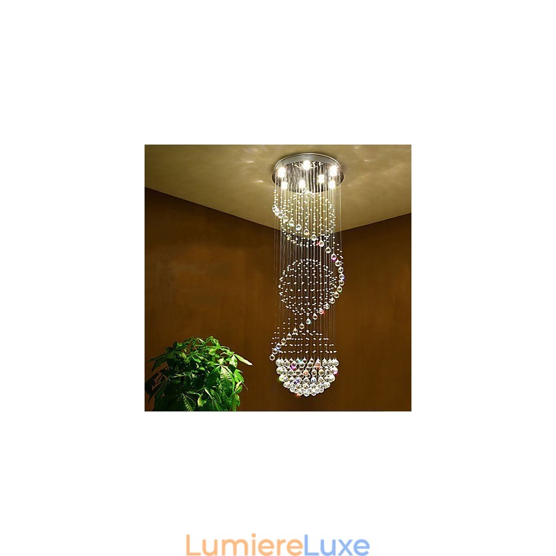 Lustre suspendu en cristal pour plafond, éclairage d'intérieur, luminaires pour escaliers