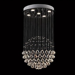 Suspension en métal galvanisé et cristal, style moderne, contemporain, traditionnel, classique, rustique, style lodge, vintage, style country island