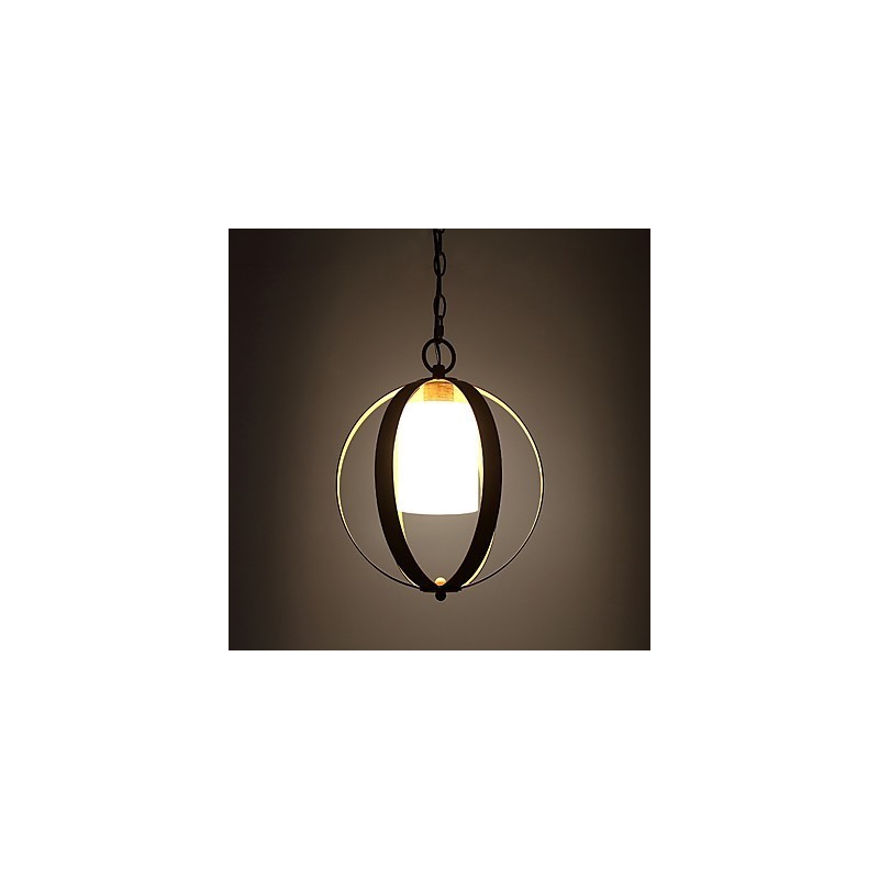 Lustre européen en métal style industriel américain avec peinture colorée et verre, luminaire décoratif d'intérieur