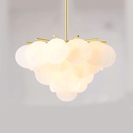 Suspension en bambou et bois de style mini, peinture classique traditionnelle