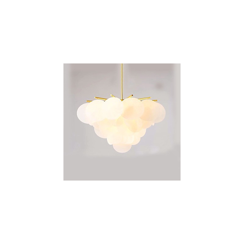 Suspension en bambou et bois de style mini, peinture classique traditionnelle