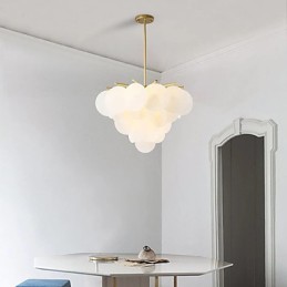 Suspension en bambou et bois de style mini, peinture classique traditionnelle