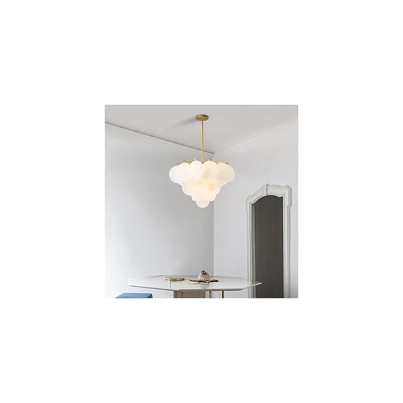 Suspension en bambou et bois de style mini, peinture classique traditionnelle