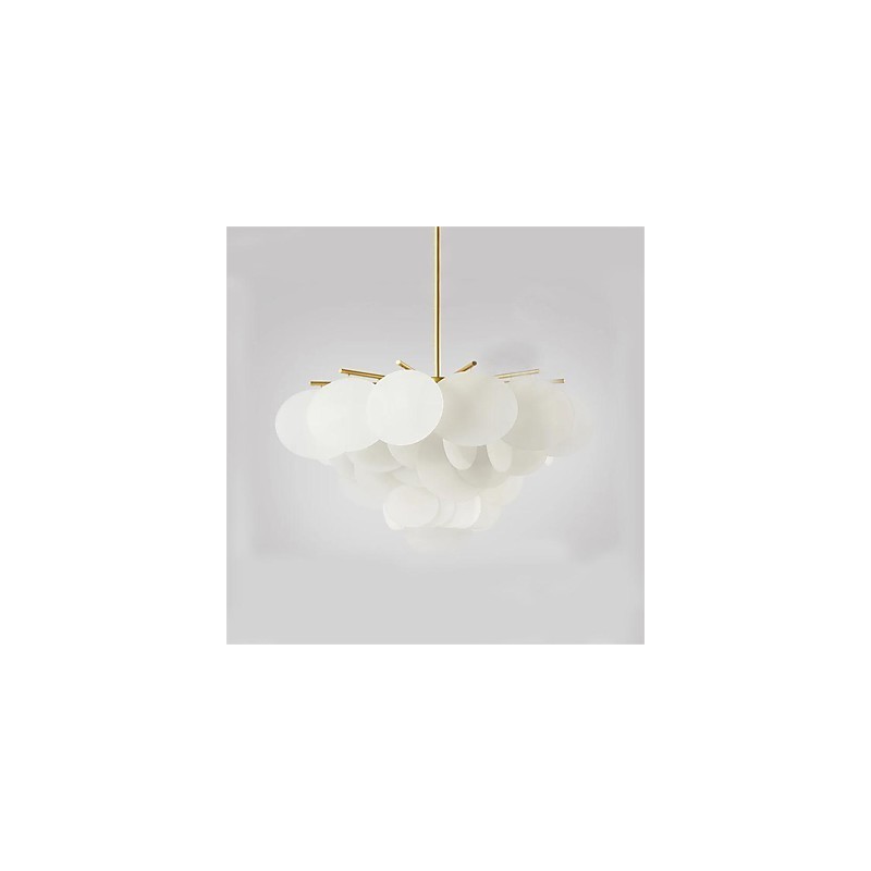 Suspension en bambou et bois de style mini, peinture classique traditionnelle