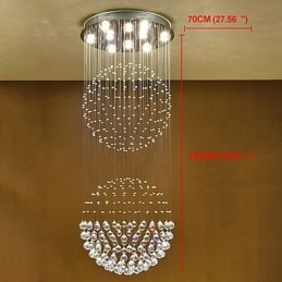 Plafonnier suspendu en cristal pour intérieur