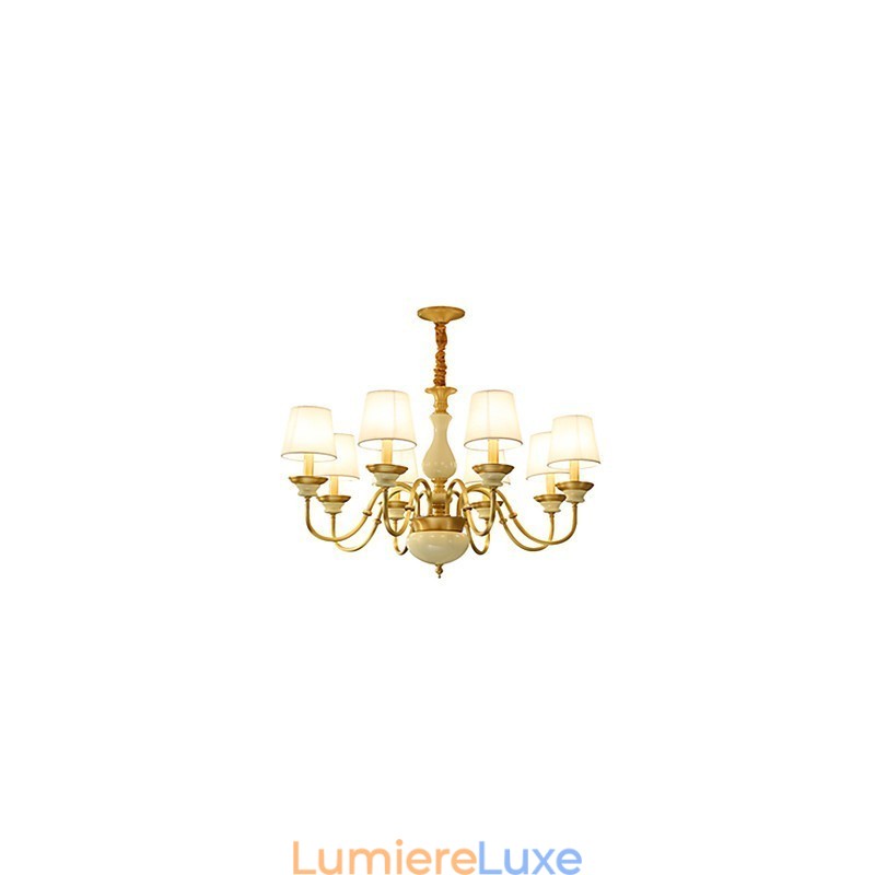 Lustre tout en cuivre Lustre décoratif en jade