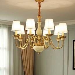 Lustre tout en cuivre Lustre décoratif en jade