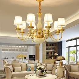 Lustre tout en cuivre Lustre décoratif en jade