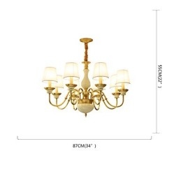 Lustre tout en cuivre Lustre décoratif en jade