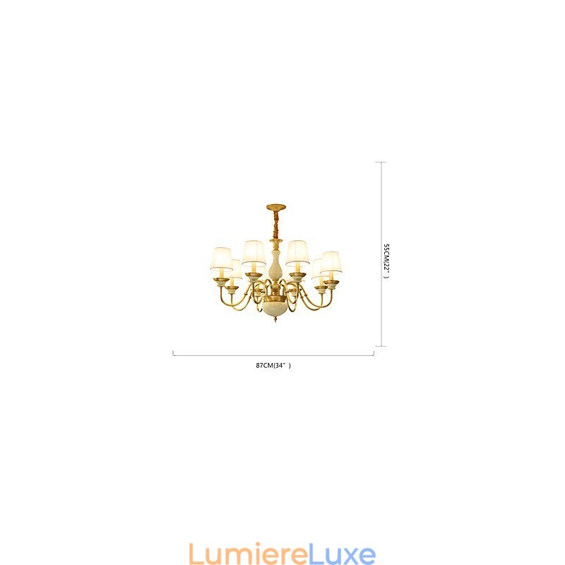 Lustre tout en cuivre Lustre décoratif en jade