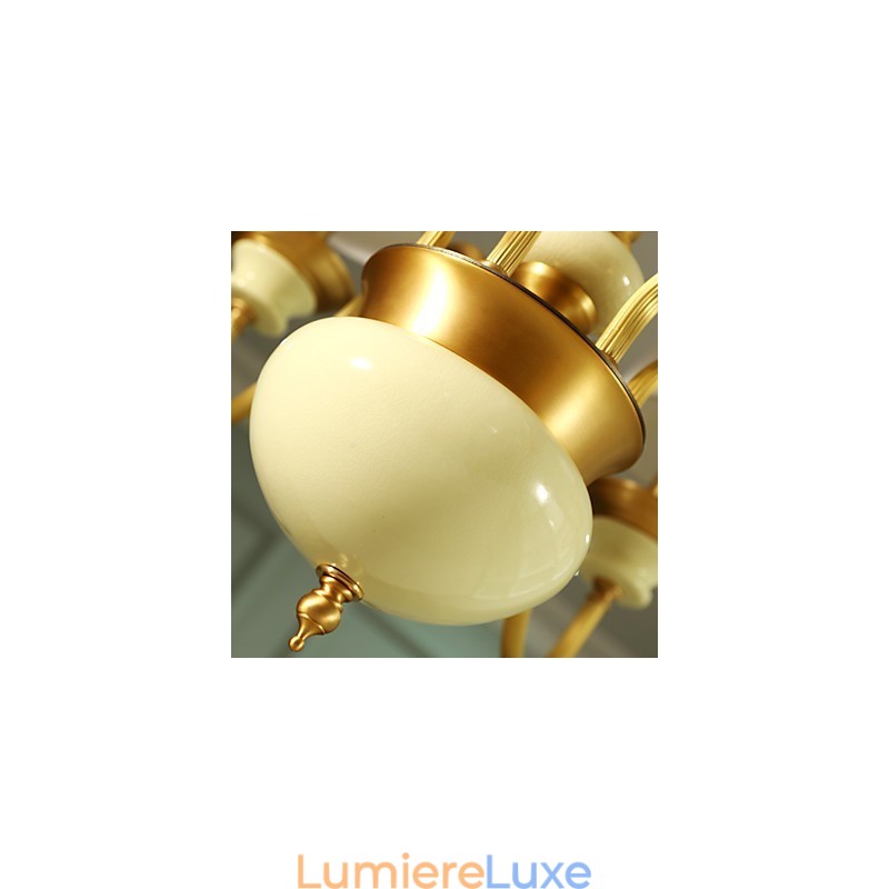 Lustre tout en cuivre Lustre décoratif en jade