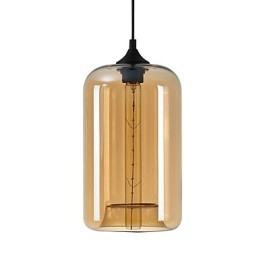 Suspension design bouteille 1 lumière peinture fer minimaliste