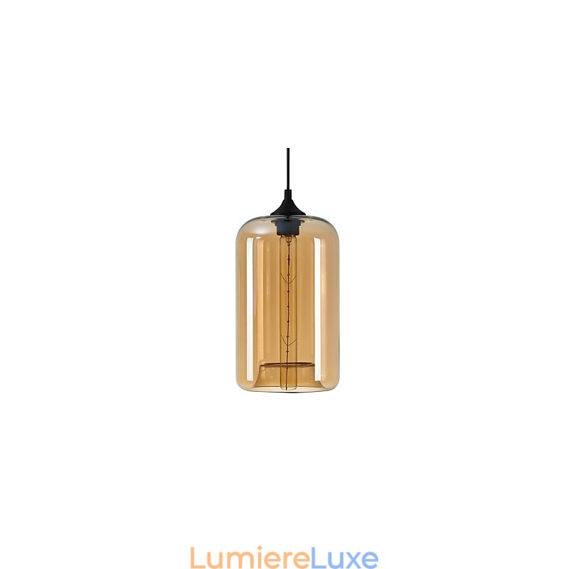 Suspension design bouteille 1 lumière peinture fer minimaliste
