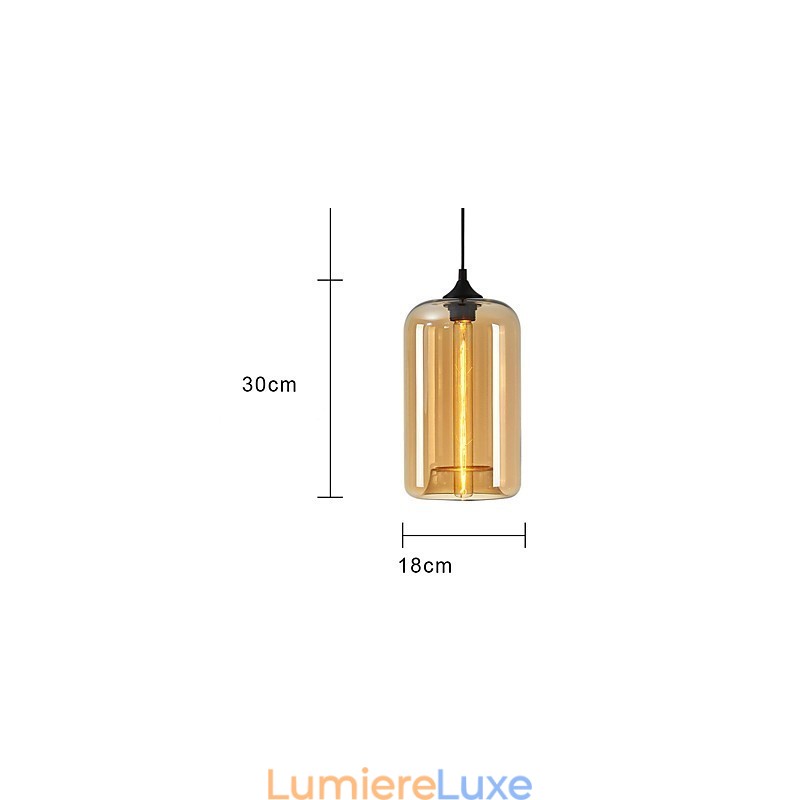 Suspension design bouteille 1 lumière peinture fer minimaliste