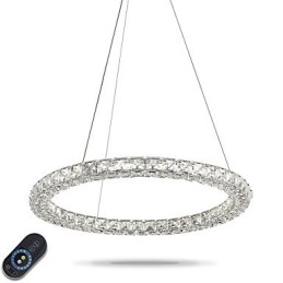 Suspension moderne en cristal, lustre en cristal, plafonnier, luminaires d'intérieur, luminaires à intensité variable avec télécommande