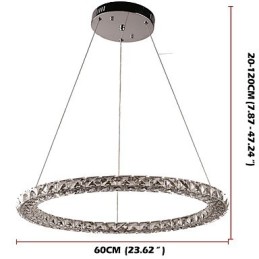 Suspension moderne en cristal, lustre en cristal, plafonnier, luminaires d'intérieur, luminaires à intensité variable avec télécommande