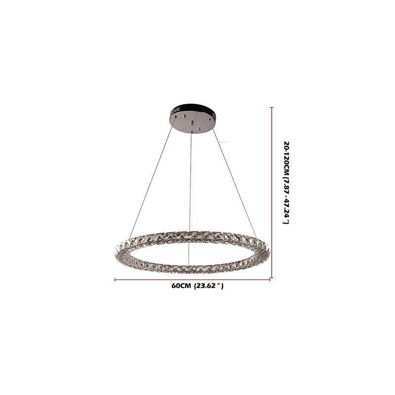 Suspension moderne en cristal, lustre en cristal, plafonnier, luminaires d'intérieur, luminaires à intensité variable avec télécommande
