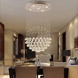 Suspension en métal galvanisé et cristal, style moderne, contemporain, traditionnel, classique, rustique, style lodge, vintage, style country island