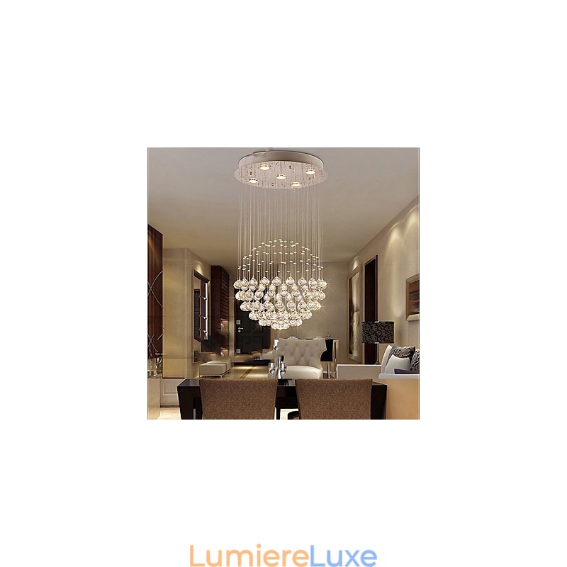 Suspension en métal galvanisé et cristal, style moderne, contemporain, traditionnel, classique, rustique, style lodge, vintage, style country island