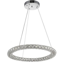 Suspension moderne en cristal, lustre en cristal, plafonnier, luminaires d'intérieur, luminaires à intensité variable avec télécommande