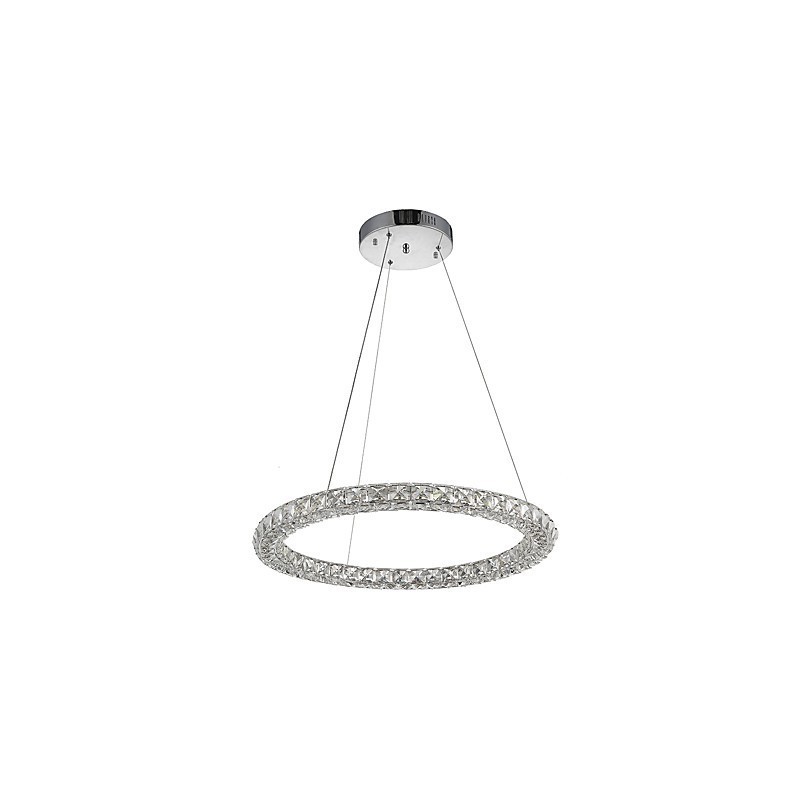 Suspension moderne en cristal, lustre en cristal, plafonnier, luminaires d'intérieur, luminaires à intensité variable avec télécommande