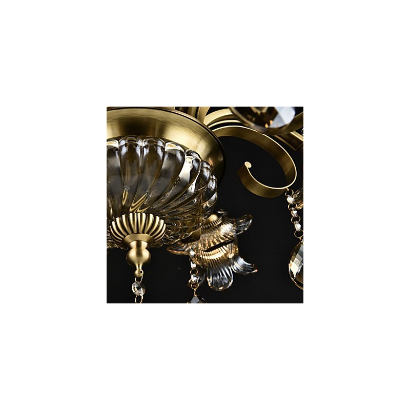 Lustre rustique à 2 ampoules pour boutiques d'intérieur en métal