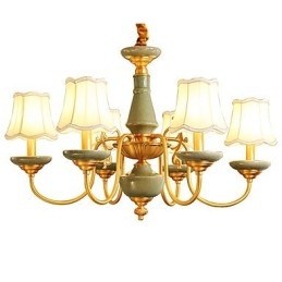 Lustre tout en cuivre Lustre décoratif en jade