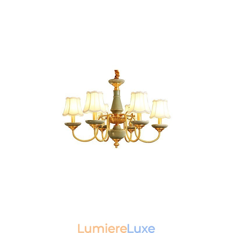 Lustre tout en cuivre Lustre décoratif en jade
