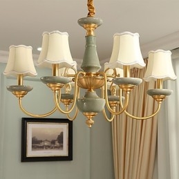 Lustre tout en cuivre Lustre décoratif en jade
