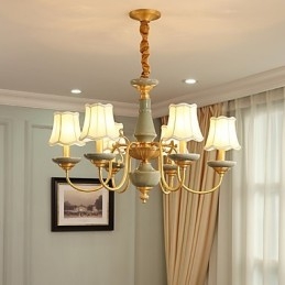 Lustre tout en cuivre Lustre décoratif en jade