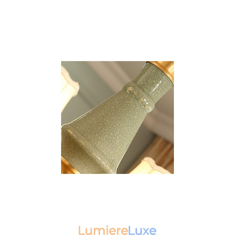 Lustre tout en cuivre Lustre décoratif en jade