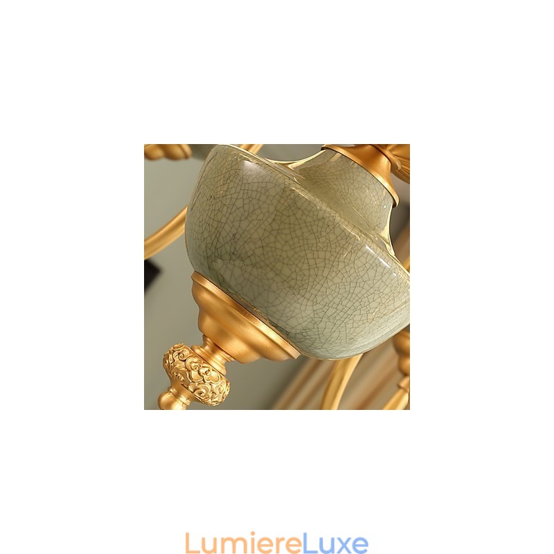 Lustre tout en cuivre Lustre décoratif en jade