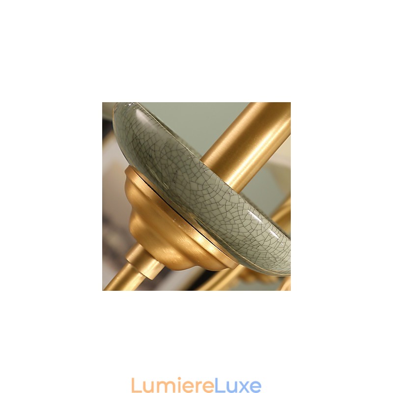 Lustre tout en cuivre Lustre décoratif en jade