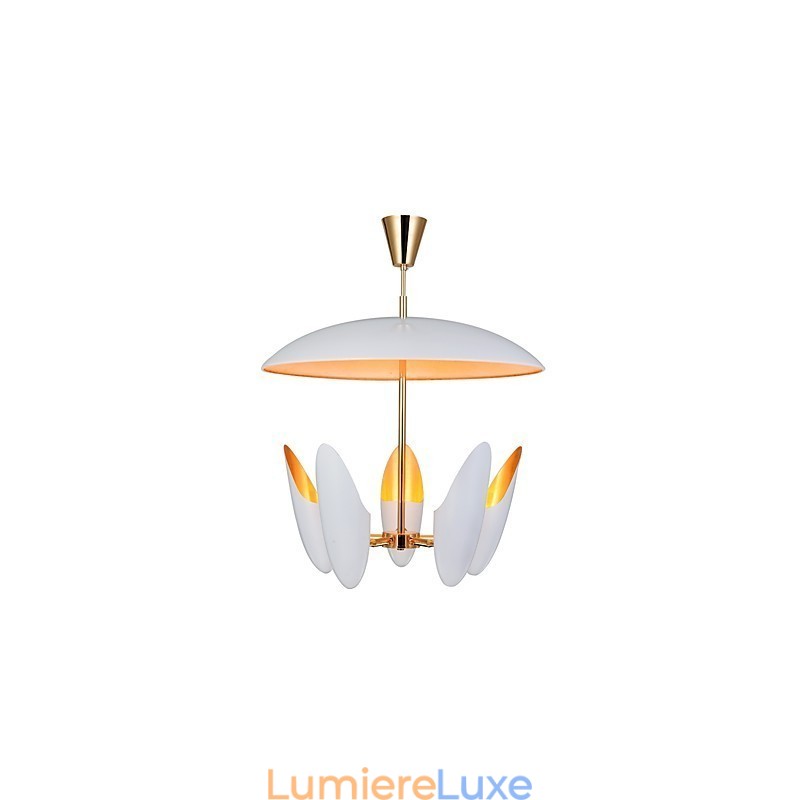 Lustre à 5 lumières, lampe suspendue moderne et contemporaine