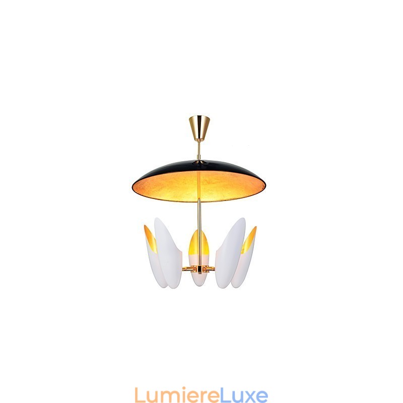 Lustre à 5 lumières, lampe suspendue moderne et contemporaine