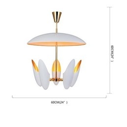 Lustre à 5 lumières, lampe suspendue moderne et contemporaine