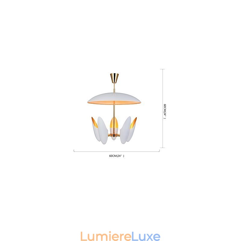 Lustre à 5 lumières, lampe suspendue moderne et contemporaine