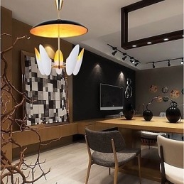 Lustre à 5 lumières, lampe suspendue moderne et contemporaine