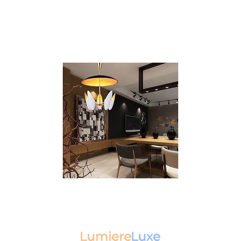 Lustre à 5 lumières, lampe suspendue moderne et contemporaine