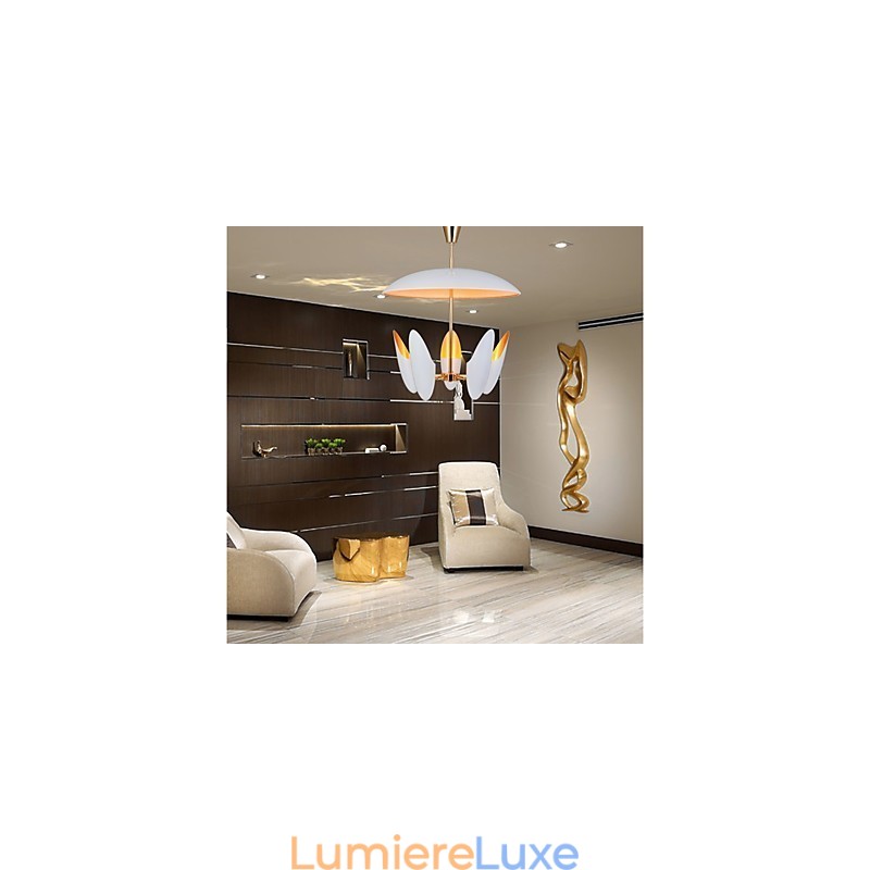 Lustre à 5 lumières, lampe suspendue moderne et contemporaine