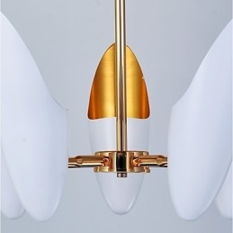 Lustre à 5 lumières, lampe suspendue moderne et contemporaine
