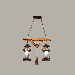 Lustre en métal style mini-designer, style rustique, globe, style rétro, peinture de campagne