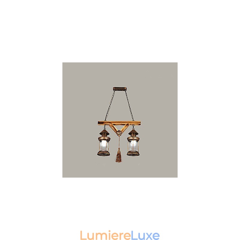 Lustre en métal style mini-designer, style rustique, globe, style rétro, peinture de campagne
