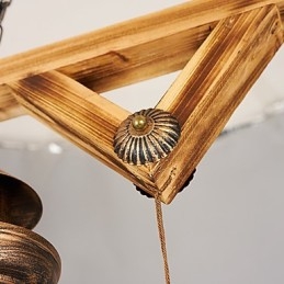Lustre en métal style mini-designer, style rustique, globe, style rétro, peinture de campagne