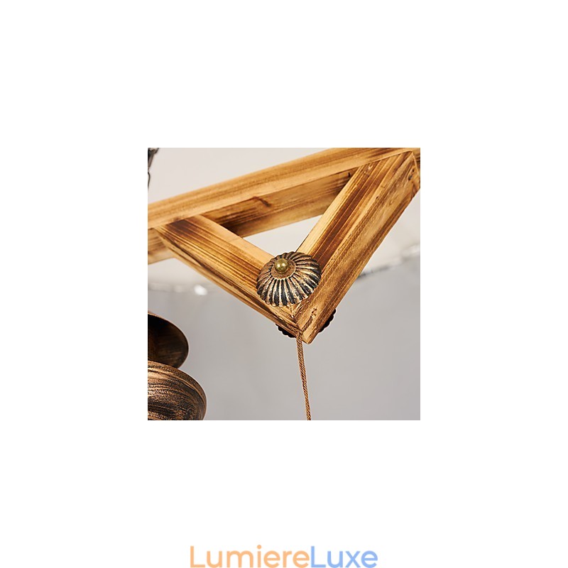Lustre en métal style mini-designer, style rustique, globe, style rétro, peinture de campagne